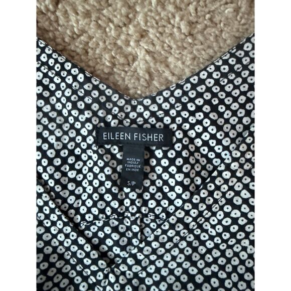 Eileen Fisher Boxy Razor Back Tank Top Black White Cream Womens Small Cotton - Picture 3 of 5